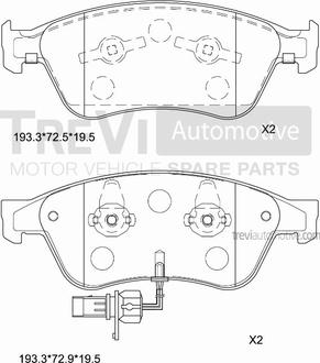 Trevi Automotive PF1277 - Bremžu uzliku kompl., Disku bremzes ps1.lv