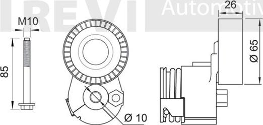 Trevi Automotive TA1959 - Siksnas spriegotājs, Ķīļsiksna ps1.lv