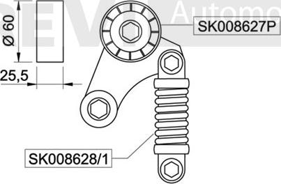 Trevi Automotive TA1424 - Siksnas spriegotājs, Ķīļsiksna ps1.lv