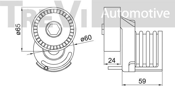 Trevi Automotive TA1621 - Siksnas spriegotājs, Ķīļsiksna ps1.lv