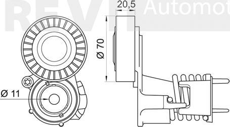 Trevi Automotive TA2038 - Siksnas spriegotājs, Ķīļsiksna ps1.lv