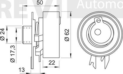 Trevi Automotive TD1585 - Spriegotājrullītis, Gāzu sadales mehānisma piedziņas siksna ps1.lv