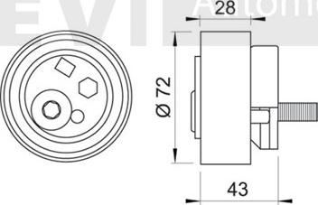 Trevi Automotive TD1572 - Spriegotājrullītis, Gāzu sadales mehānisma piedziņas siksna ps1.lv