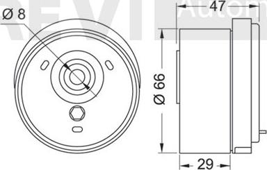 Trevi Automotive TD1620 - Spriegotājrullītis, Gāzu sadales mehānisma piedziņas siksna ps1.lv