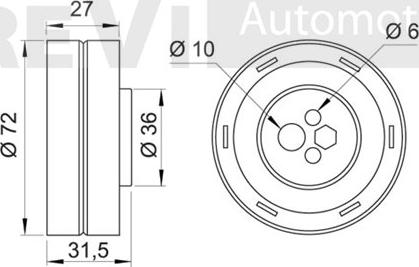 Trevi Automotive TD1040 - Spriegotājrullītis, Gāzu sadales mehānisma piedziņas siksna ps1.lv