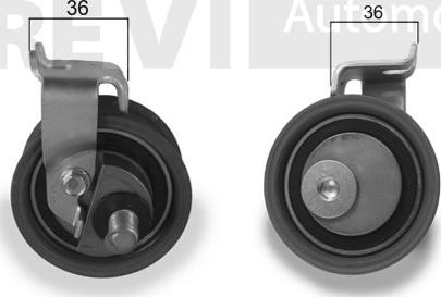 Trevi Automotive TD1016 - Spriegotājrullītis, Gāzu sadales mehānisma piedziņas siksna ps1.lv