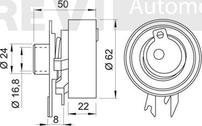 Trevi Automotive TD1024 - Spriegotājrullītis, Gāzu sadales mehānisma piedziņas siksna ps1.lv