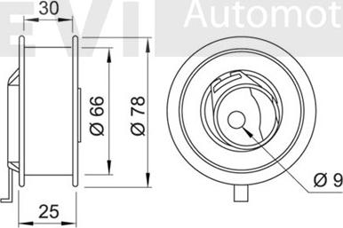 Trevi Automotive TD1025 - Spriegotājrullītis, Gāzu sadales mehānisma piedziņas siksna ps1.lv