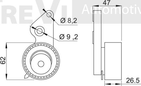 Trevi Automotive TD1307 - Spriegotājrullītis, Gāzu sadales mehānisma piedziņas siksna ps1.lv