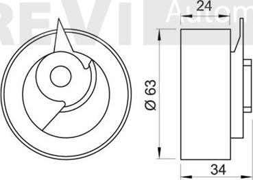 Trevi Automotive TD1299 - Spriegotājrullītis, Gāzu sadales mehānisma piedziņas siksna ps1.lv