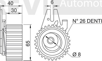 Trevi Automotive TD1232 - Spriegotājrullītis, Gāzu sadales mehānisma piedziņas siksna ps1.lv