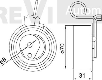 Trevi Automotive TD1742 - Spriegotājrullītis, Gāzu sadales mehānisma piedziņas siksna ps1.lv