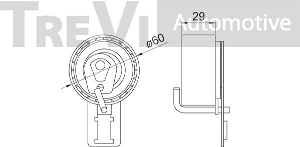 Trevi Automotive TD1760 - Spriegotājrullītis, Gāzu sadales mehānisma piedziņas siksna ps1.lv