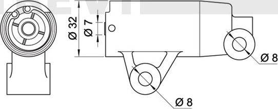 Trevi Automotive TD1716 - Mierinātājs, Zobsiksna ps1.lv