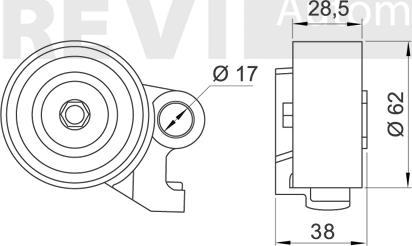 Trevi Automotive TD1735 - Spriegotājrullītis, Gāzu sadales mehānisma piedziņas siksna ps1.lv