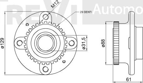 Trevi Automotive WB1559 - Riteņa rumbas gultņa komplekts ps1.lv