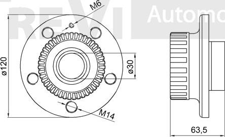 Trevi Automotive WB1561 - Riteņa rumbas gultņa komplekts ps1.lv