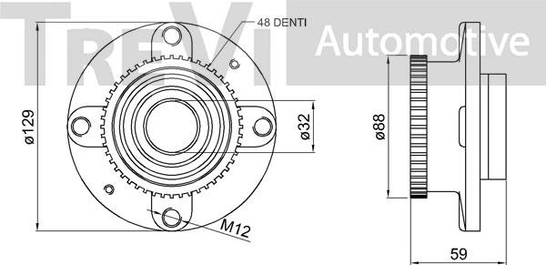 Trevi Automotive WB1681 - Riteņa rumbas gultņa komplekts ps1.lv