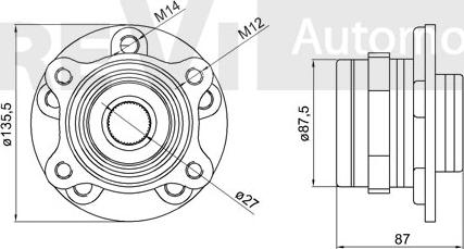 Trevi Automotive WB1703 - Riteņa rumbas gultņa komplekts ps1.lv