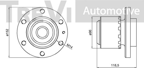 Trevi Automotive WB2249 - Riteņa rumbas gultņa komplekts ps1.lv