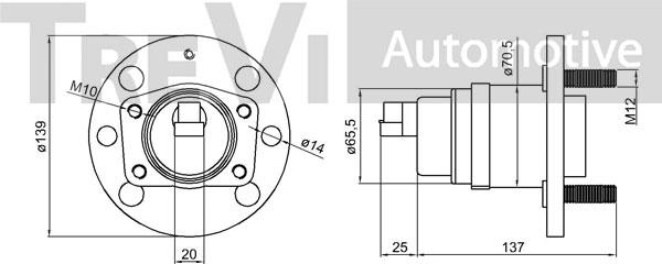 Trevi Automotive WB2246 - Riteņa rumbas gultņa komplekts ps1.lv