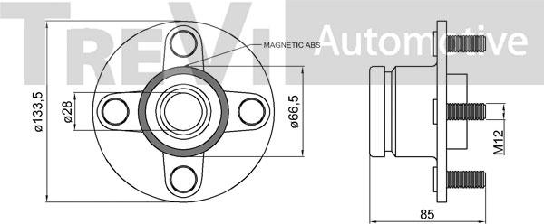 Trevi Automotive WB2235 - Riteņa rumbas gultņa komplekts ps1.lv