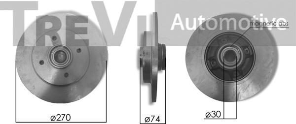 Trevi Automotive WB2223 - Riteņa rumbas gultņa komplekts ps1.lv