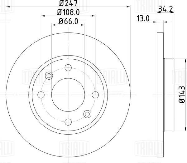 Trialli DF 095209 - Bremžu diski ps1.lv