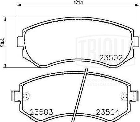 Trialli PF 4303 - Bremžu uzliku kompl., Disku bremzes ps1.lv