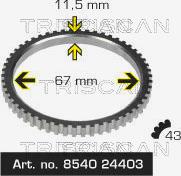 Triscan 8540 24403 - Devēja gredzens, ABS ps1.lv