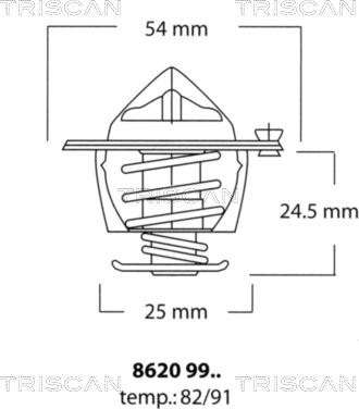 Triscan 8620 9991 - Termostats, Dzesēšanas šķidrums ps1.lv