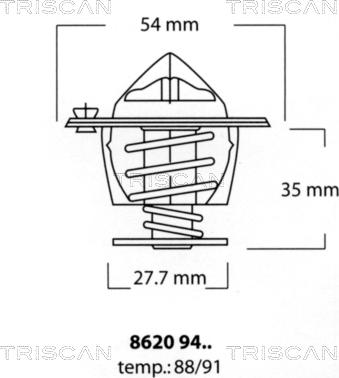 Triscan 8620 9491 - Termostats, Dzesēšanas šķidrums ps1.lv