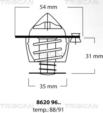 Triscan 8620 9691 - Termostats, Dzesēšanas šķidrums ps1.lv