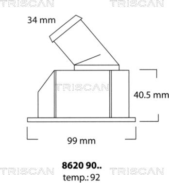 Triscan 8620 9092 - Termostats, Dzesēšanas šķidrums ps1.lv