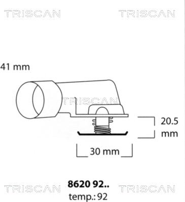 Triscan 8620 9292 - Termostats, Dzesēšanas šķidrums ps1.lv