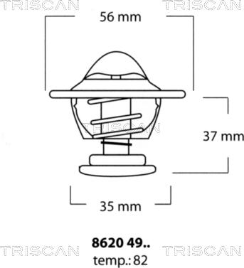 Triscan 8620 4982 - Termostats, Dzesēšanas šķidrums ps1.lv