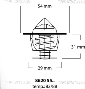 Triscan 8620 5582 - Termostats, Dzesēšanas šķidrums ps1.lv