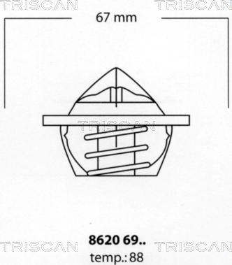 Triscan 8620 6988 - Termostats, Dzesēšanas šķidrums ps1.lv