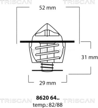 Triscan 8620 6482 - Termostats, Dzesēšanas šķidrums ps1.lv