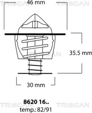 Triscan 8620 1691 - Termostats, Dzesēšanas šķidrums ps1.lv