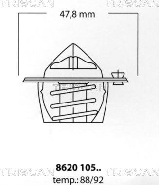 Triscan 8620 10592 - Termostats, Dzesēšanas šķidrums ps1.lv