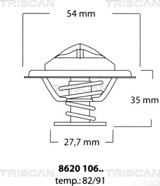 Triscan 8620 10691 - Termostats, Dzesēšanas šķidrums ps1.lv