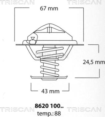 Triscan 8620 10088 - Termostats, Dzesēšanas šķidrums ps1.lv