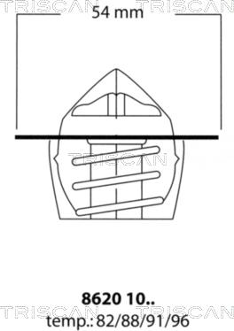 Triscan 8620 1082 - Termostats, Dzesēšanas šķidrums ps1.lv