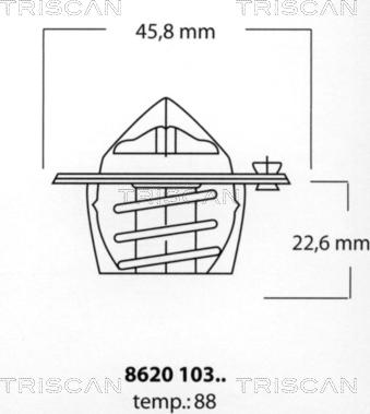 Triscan 8620 10388 - Termostats, Dzesēšanas šķidrums ps1.lv