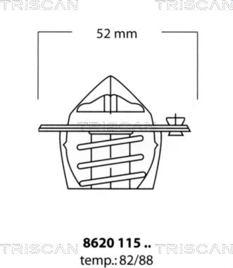 Triscan 8620 11588 - Termostats, Dzesēšanas šķidrums ps1.lv