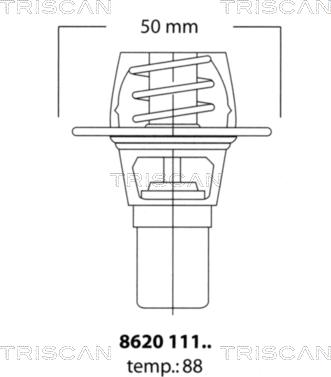 Triscan 8620 11191 - Termostats, Dzesēšanas šķidrums ps1.lv