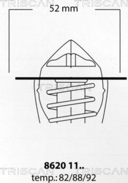 Triscan 8620 1182 - Termostats, Dzesēšanas šķidrums ps1.lv