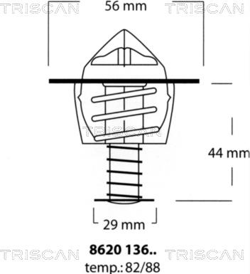 Triscan 8620 13688 - Termostats, Dzesēšanas šķidrums ps1.lv