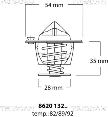 Triscan 8620 13292 - Termostats, Dzesēšanas šķidrums ps1.lv